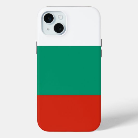 Étui Apple iPhone 15 Plus, drapeau de Bulgarie (Verso)