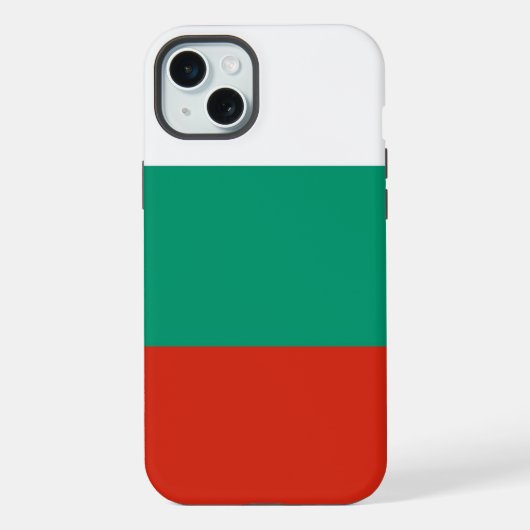 Étui Apple iPhone 15 Plus, drapeau de Bulgarie (Verso)