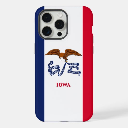 Étui Apple iPhone 15 Pro Max, drapeau de l'Iowa (Verso)