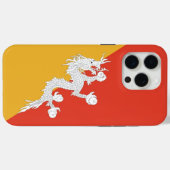 Étui Apple iPhone 15 Pro Max, drapeau du Bhoutan (Verso (horizontal))