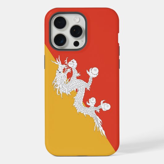 Étui Apple iPhone 15 Pro Max, drapeau du Bhoutan (Verso)