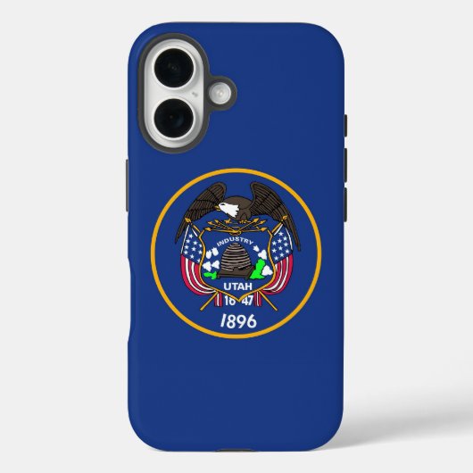 Étui Apple iPhone 16, ancien drapeau de l'Utah (Verso)