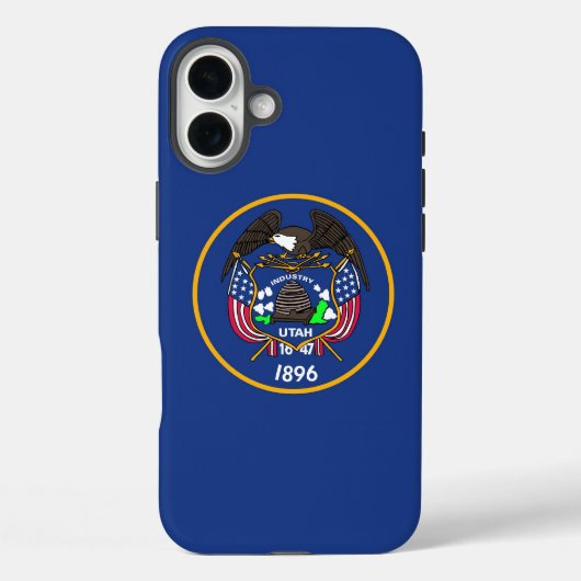 Étui Apple iPhone 16 Plus, ancien drapeau de l'Uta (Verso)
