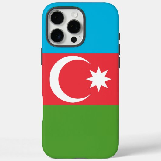 Étui Apple iPhone 16 Pro Max, drapeau de l'Azerbaï (Verso)