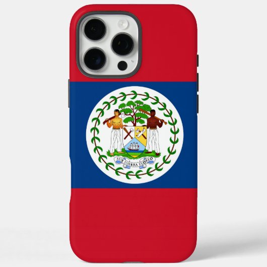 Étui Apple iPhone 16 Pro Max, drapeau du Belize (Verso)
