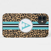 Étui Aqua Monogramme Léopard pour iPhone 5 Case Ma (Dos (Horizontal))