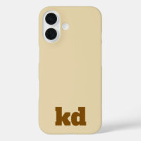 étui beige et marron monogrammé initial pour iPhon