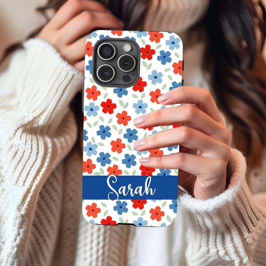 Étui bleu Floral Blues pour iPhone 15