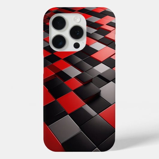 Étui bloc géométrique 3D moderne Rouge vibrant bri (Verso)