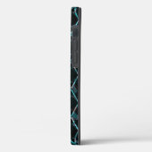 Étui Case-Mate iPhone à motif diamant texturé bleu (Verso / Gauche)
