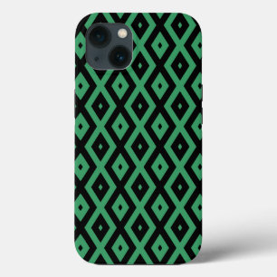 Étui Case-Mate iPhone à motif diamant vert et noir