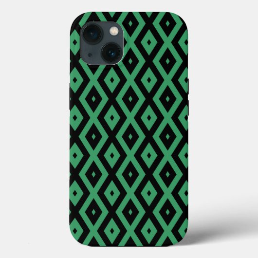 Étui Case-Mate iPhone à motif diamant vert et noir (Verso)