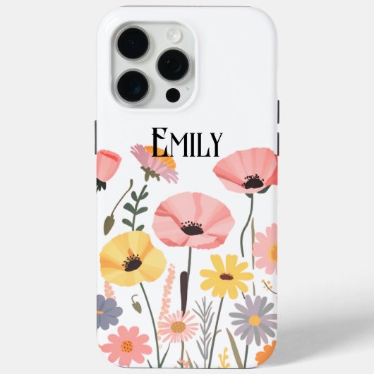 Étui Case-Mate iPhone fleurs roses mignonnes moder (Verso)