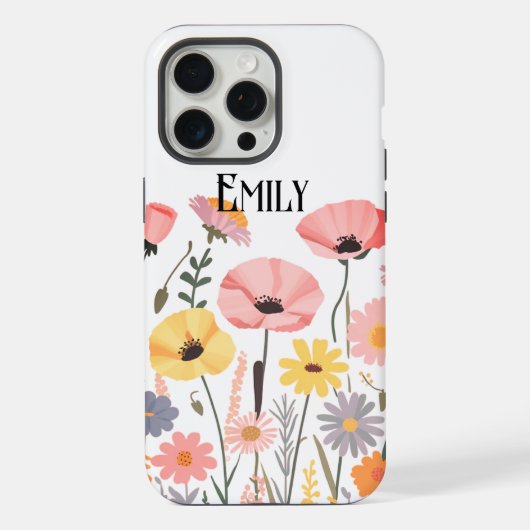 Étui Case-Mate iPhone fleurs roses mignonnes moder (Verso)