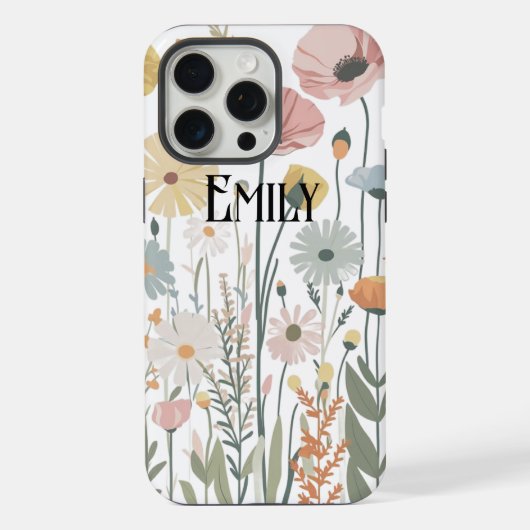 Étui Case-Mate iPhone fleurs roses mignonnes moder (Verso)