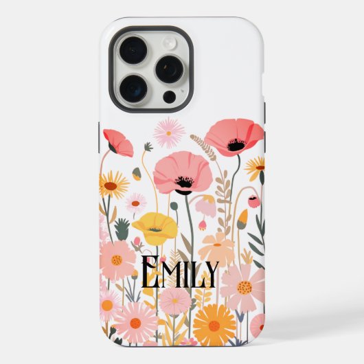 Étui Case-Mate iPhone fleurs roses mignonnes moder (Verso)
