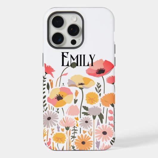 Étui Case-Mate iPhone fleurs roses mignonnes moder (Verso)