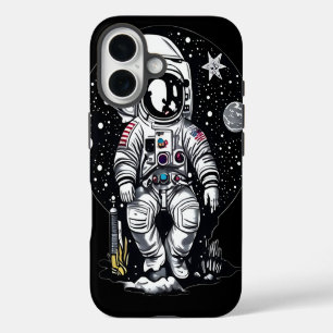 Étui Case-Mate Linogravure Astronaute Espace Rétro
