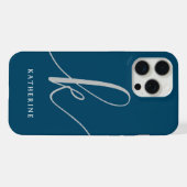 Étui Case-Mate Navy Blue Script Élégant (Verso Horizontal)