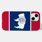 Étui Case-Mate pour Apple iPhone 15, drapeau du Wy (Verso (horizontal))