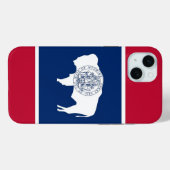 Étui Case-Mate pour iPhone 15 Plus, drapeau du Wyo (Verso (horizontal))