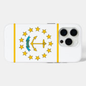Étui Case-Mate pour iPhone 15 Pro, drapeau de Rhod (Verso (horizontal))