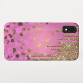 Étui chic à paillettes dorées pour iPhone 6.1 (Dos (Horizontal))