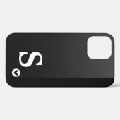 Étui chic moderne simple cœur noir girly monogramm (Verso (horizontal))