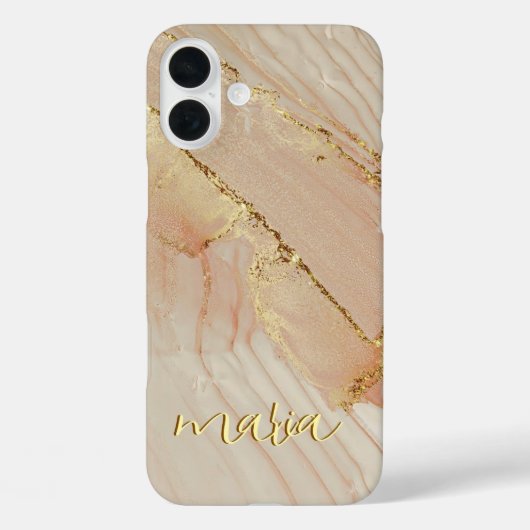 Étui chic monogrammé à encre d'alcool - Mate iPhon (Verso)