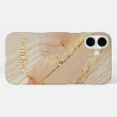 Étui chic monogrammé à encre d'alcool - Mate iPhon (Verso (horizontal))