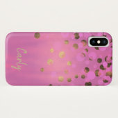 Étui Chic Rose et Or pour iPhone X (Dos (Horizontal))