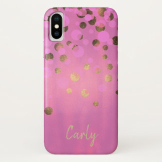 Étui Chic Rose et Or pour iPhone X
