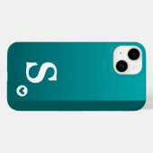 Étui chic simple moderne cœur vert girly monogramm (Verso (horizontal))