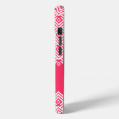 Étui damassé chevron rose et blanc pour coque de t (Verso / Gauche)