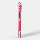 Étui damassé chevron rose et blanc pour coque de t (Verso / Droite)