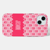 Étui damassé chevron rose et blanc pour coque de t (Verso (horizontal))