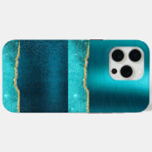 Étui de conception en or cool turquoise scintillan (Verso (horizontal))