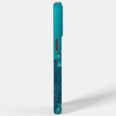Étui de conception en or cool turquoise scintillan (Verso / Droite)