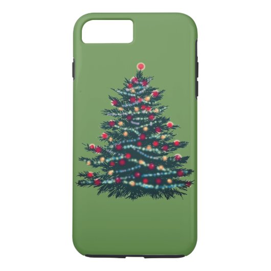 Étui de fond vert d'arbre de fêtes (Dos)