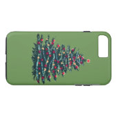 Étui de fond vert d'arbre de fêtes (Dos (Horizontal))