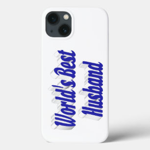 Étui de iPhone avec texte bleu pour mari