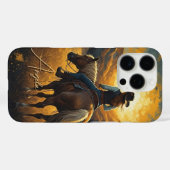 Étui de protection pour iPhone Cowgirl Sunset West (Verso (horizontal))