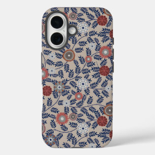 Étui de style vintage avec motif botanique de coul