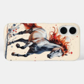 Étui de téléphone à aquarelle Cheval Esprit Fougue (Verso (horizontal))