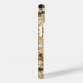 Étui de téléphone à carreaux beige de luxe avec fl (Verso / Droite)