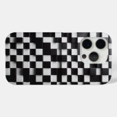 Étui de téléphone à carreaux noir et blanc 3D mode (Verso (horizontal))
