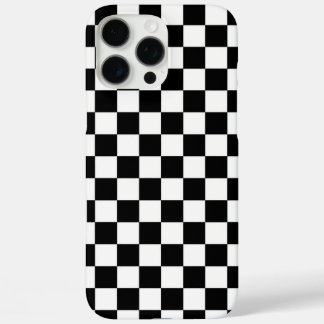 Étui de téléphone à carreaux noir et blanc classiq