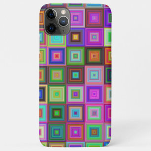 étui de téléphone à carrés arc-en-ciel colorés