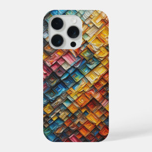 Étui de téléphone à carrés de peinture à l'huile c