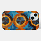 Étui de téléphone à cercles géométriques rétro gra (Verso (horizontal))